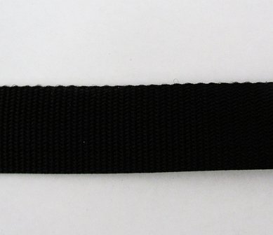 Tassenband 2,5 cm zwart zware kwaliteit
