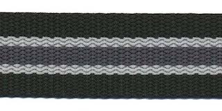Tassenband 2,5 cm zwart met grijze streep.