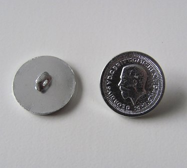 Muntknoop 1,8 cm kleur zilver