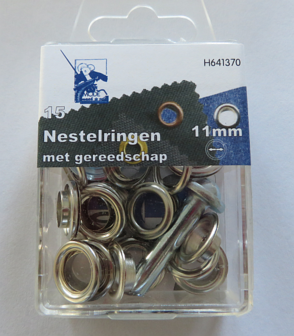 Zeilringen met gereedschap in nikkel 11 mm