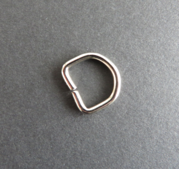 D ring 15 mm  doorgang 10 mm nikkel
