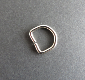 AANBIEDING  D ring 15 mm  doorgang 10 mm nikkel