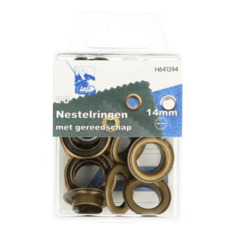 Zeilringen met gereedschap in brons 14 mm