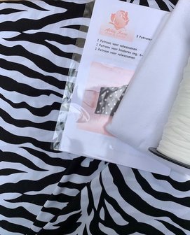 Compleet pakket voor 10 mondkapjes incl. 3 patronen - Nieuw zebraprint