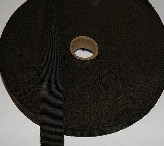 Hoedenband - Ribsband bruin 2,5  cm