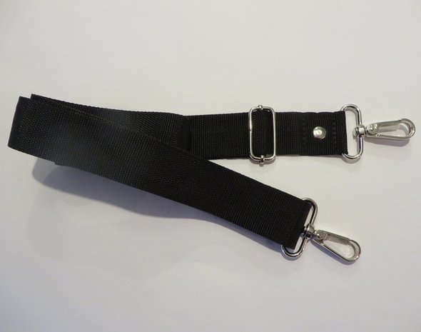 Schouderband van stevig tassenband verstelbaar van 85 cm tot 150 cm en 4 cm breed in vele kleuren