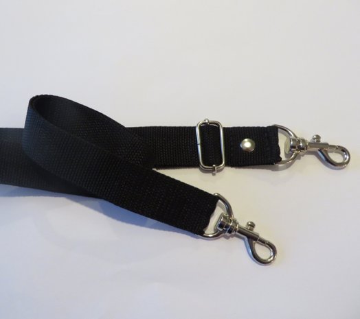 Schouderband van stevig tassenband verstelbaar van 85 cm tot 150 cm en 3 cm breed in vele kleuren