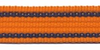 Tassenband 2,5 cm oranje/streep zware kwaliteit